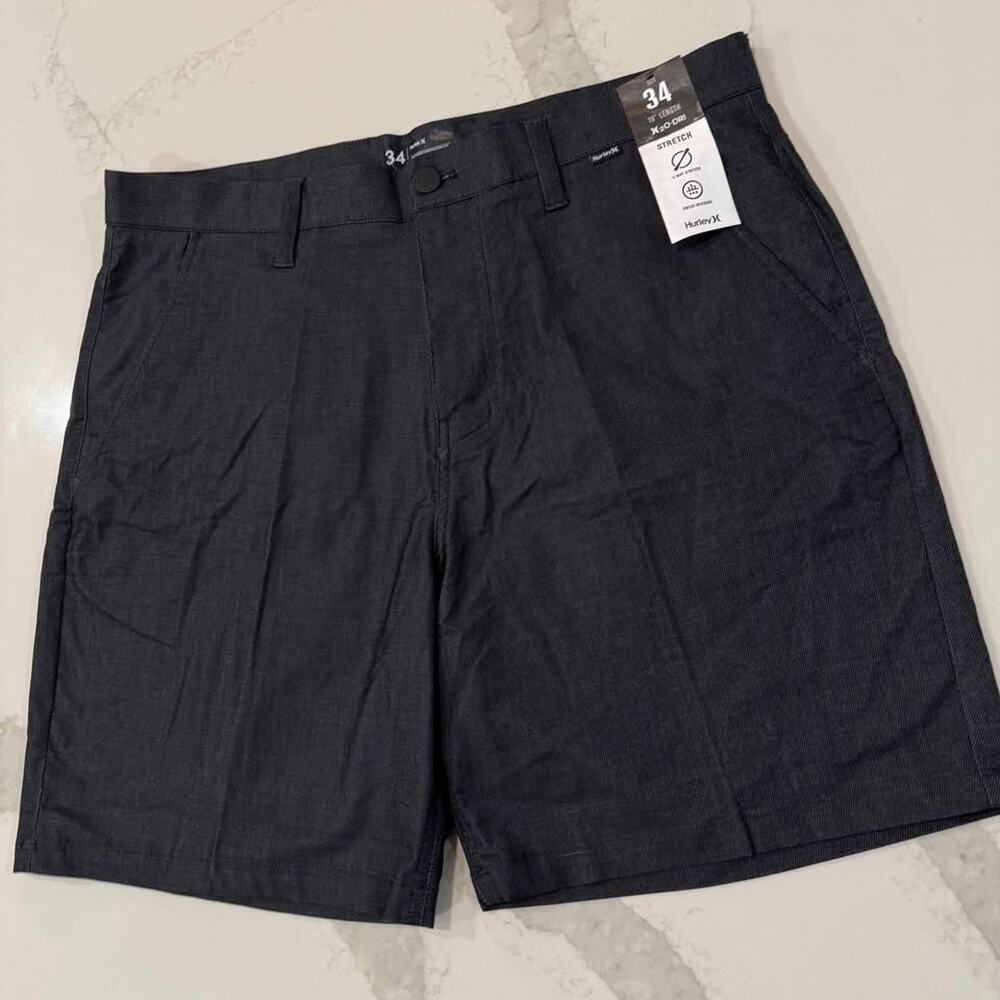 Hurley NWT H2O-Dri Cutback Chino Golf Shorts Men's 34 Charcoal Gray Performance - Picture 2 of 8